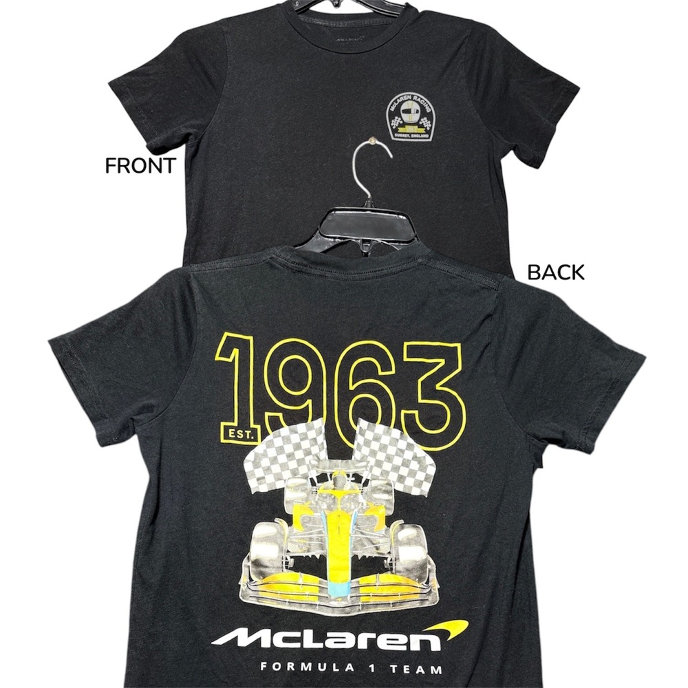 McLaren Formula 1 Team T-Shirt Mens Medium Black 1963 Racing Graphic Crew Neck